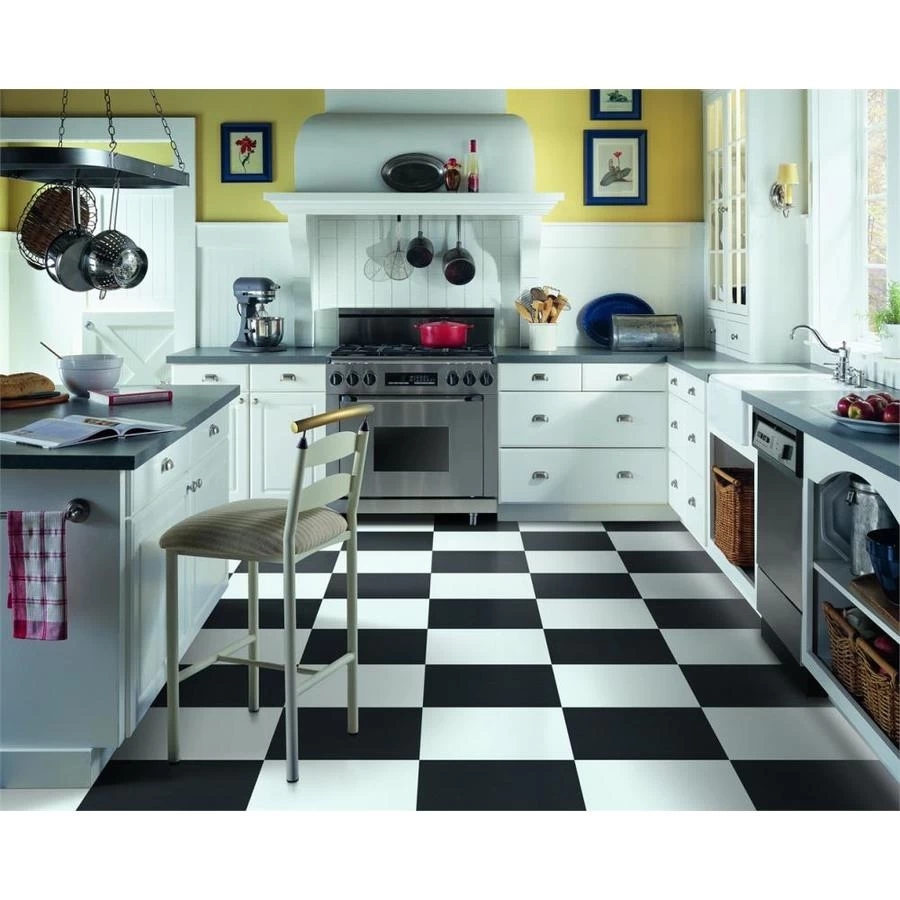 Armstrong Flooring Alterna 14-piece 16-in X 16-in Groutable Solid Betcha Black Glue (Adhesive) Vinyl Tile 3 Armstrong Flooring Alterna 14-piece 16-in X 16-in Groutable Solid Betcha Black Glue (Adhesive) Vinyl Tile