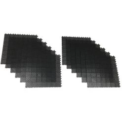Black Regenerated 22 In. X 22 In. Polypropylene Interlocking Floor Mat System (Set Of 12 Tiles)