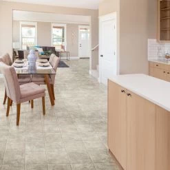 Congoleum ArmorCore LC Santa Fe 12-ft W Cut-to-Length Light Breeze Stone Look Low-Gloss Finish Sheet Vinyl