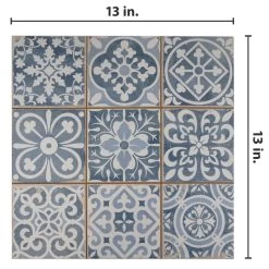 Merola Tile Faenza Azul 13 In. X 13 In. Ceramic Floor And Wall Tile (12.2 Sq. Ft. /Case) -Floor Lux Shop 0f20f2fa392a50d43339a45e045b2131 1800x1800