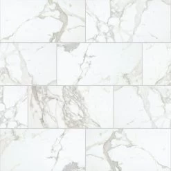 Daltile QuicTile 12 In. X 24 In. Calacatta Marble Polished Porcelain Locking Floor Tile (9.6 Sq. Ft. / Case) -Floor Lux Shop 1147305da096802be03e80da0be43996 1800x1800