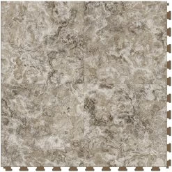 Perfection Floor Tile Breccia Collection Breccia Crema/Satin 20-in X 20-in Water Resistant Interlocking Luxury Flooring (16.7-sq Ft)