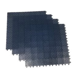 Blue Regenerated 22 In. X 22 In. Polypropylene Interlocking Floor Mat System (Set Of 4 Tiles)