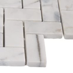 MSI Calacatta Cressa Herringbone 12 In. X 12 In. X 10 Mm Honed Marble Mesh-Mounted Mosaic Tile (9.4 Sq. Ft. / Case) -Floor Lux Shop 179499389cde20b59620fc936f8c62ed 1800x1800