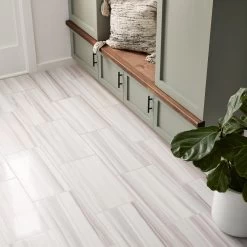 Floor Lux Shop 17 Daltile QuicTile 12 In. X 24 In. Horizon Marble Lappato Color Body Porcelain Locking Floor Tile (9.6 Sq. Ft. / Case)