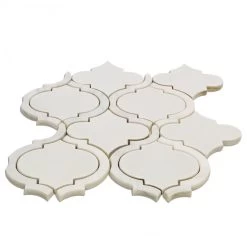 Divine Arabesque Glacier White 10 In. X 12 In. Glazed Ceramic Mosaic Tile (0.80 Sq. Ft. / Sheet) -Floor Lux Shop 356e35b2 f1a1 4aea 9893 b218a3e8b971.52f9ec0eab0ba2f4aca8730d77bbfbd1 1800x1800