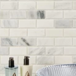 MSI Greecian White Beveled 12 In. X 12 In. X 10 Mm Polished Marble Mesh-Mounted Mosaic Tile (1 Sq. Ft.) -Floor Lux Shop 4049b036b59c33e55839401a96fbbeeb 1800x1800