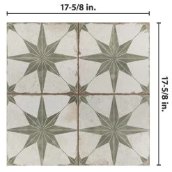 Merola Tile Kings Star Sage 17-5/8"x17-5/8" Ceramic F/W Tile -Floor Lux Shop 41b41655e98381a53c89f400c6ce95c1 1800x1800