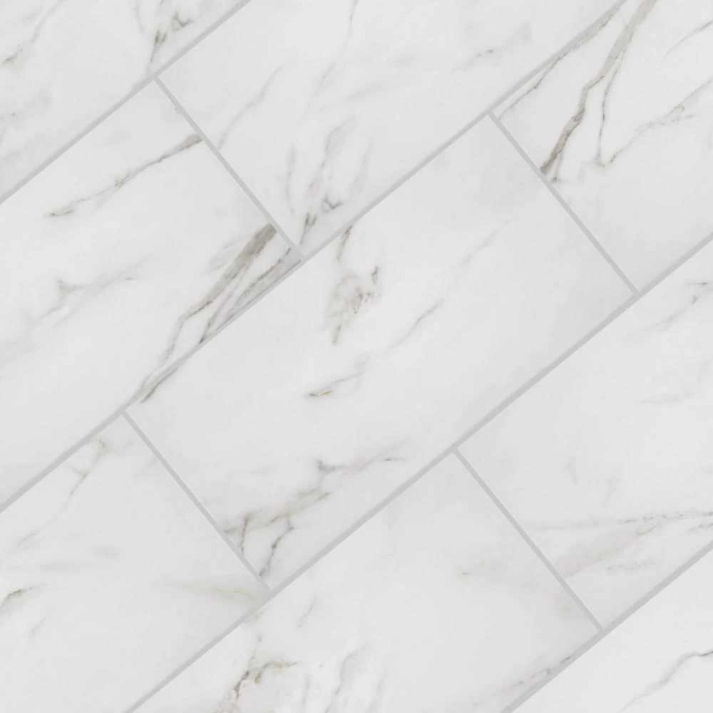 Florida Tile Home Collection Michelangelo Calacatta Rectified 12 In. X 24 In. Porcelain Floor And Wall Tile (13.3 Sq. Ft. /case) 9 Florida Tile Home Collection Michelangelo Calacatta Rectified 12 In. X 24 In. Porcelain Floor And Wall Tile (13.3 Sq. Ft. /case) - Image 7