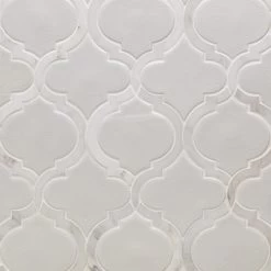 Divine Arabesque Glacier White 10 In. X 12 In. Glazed Ceramic Mosaic Tile (0.80 Sq. Ft. / Sheet)