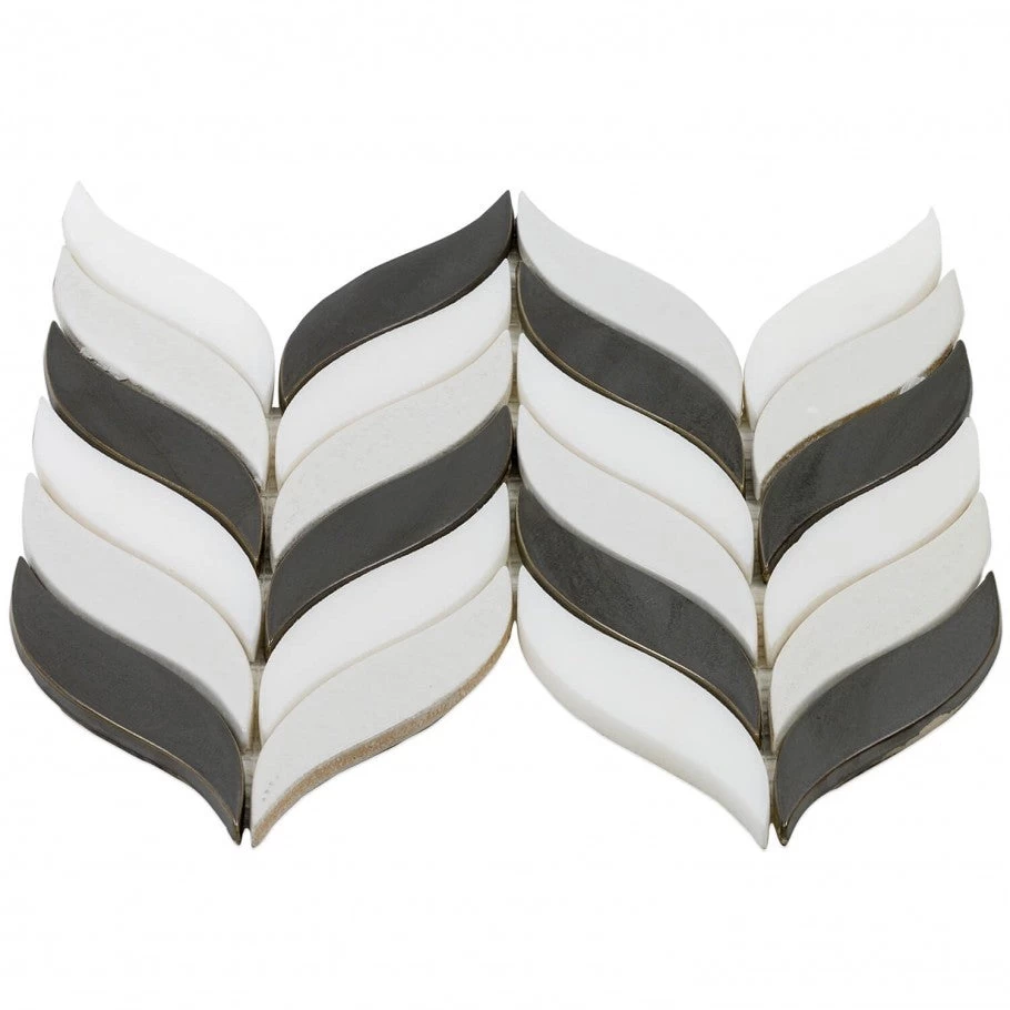 Divine Sprig Gunmetal 11.75 In. X 10.5 In. Marble And Ceramic Mosaic Tile (0.86 Sq. Ft.) 6 Divine Sprig Gunmetal 11.75 In. X 10.5 In. Marble And Ceramic Mosaic Tile (0.86 Sq. Ft.) - Image 4