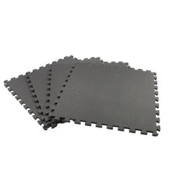 TrafficMASTER Black/Gray 24 In. X 24 In. X 0.47 In. Dual Sided Gym Floor (4-Pack)