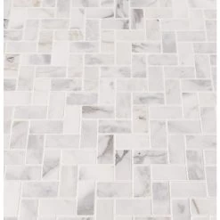 MSI Calacatta Cressa Herringbone 12 In. X 12 In. X 10 Mm Honed Marble Mesh-Mounted Mosaic Tile (9.4 Sq. Ft. / Case) -Floor Lux Shop 613c29f991f14a45179b023f54e0bbf7 1800x1800