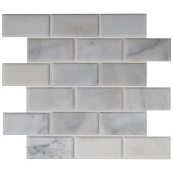 MSI Greecian White Beveled 12 In. X 12 In. X 10 Mm Polished Marble Mesh-Mounted Mosaic Tile (1 Sq. Ft.) -Floor Lux Shop 6bcfca6da4a37f61e48529063bd9d8e2 1800x1800