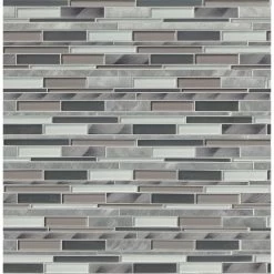 MSI 12 In. X 12 In. X 8mm Cityscape Interlocking Glass And Metal Mesh-Mounted Mosaic Wall Tile (10 Sq. Ft./case)