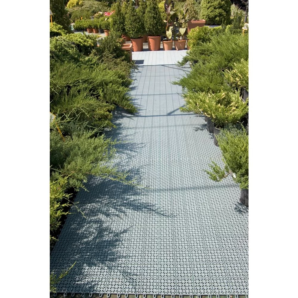 Blue Regenerated 22 In. X 22 In. Polypropylene Interlocking Floor Mat System (Set Of 12 Tiles) 11 Blue Regenerated 22 In. X 22 In. Polypropylene Interlocking Floor Mat System (Set Of 12 Tiles) - Image 9