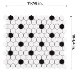 Merola Tile Madison Hex Matte 11-7/8 In. X 10-1/4 In. X 6mm Cool White With Black Dot Porcelain Mosaic Tile -Floor Lux Shop 7f250ccabaec55504e9cd131564f98d6 1800x1800