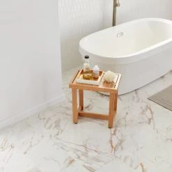 Daltile QuicTile 12 In. X 24 In. Calacatta Marble Polished Porcelain Locking Floor Tile (9.6 Sq. Ft. / Case) -Floor Lux Shop 873eebdf5325d6d4cfb20bcfb6e5edb2 1800x1800
