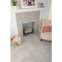 TrafficMaster Portland Stone Gray 18 In. X 18 In. Glazed Ceramic Floor And Wall Tile (17.44 Sq. Ft. / Case) -Floor Lux Shop a46b21b71c6544ab622099ae6f4c8517 1800x1800