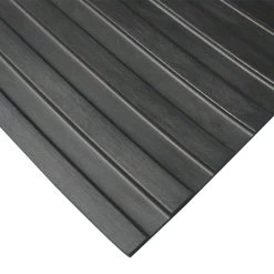 Rubber-Cal Corrugated Wide Rib 3 Ft. X 10 Ft. Black Rubber Flooring (30 Sq. Ft.)
