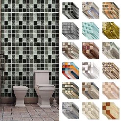 6-60pcs Peel And Stick Tile Backsplash Self-Adhesive Decorative Waist Line Mosaic Tiles For Kitchen And Bathroom