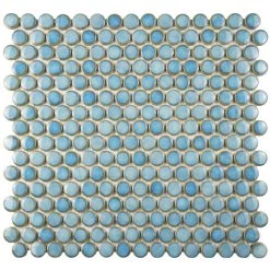 Merola Tile Hudson Penny Round Marine 12 In. X 12-5/8 In. X 5 Mm Porcelain Mosaic Tile (10.74 Sq. Ft. / Case)