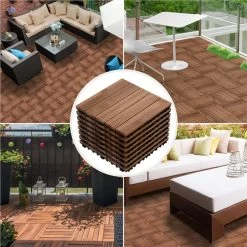 Yaheetech 12x 12''Patio Pavers Decking Flooring Deck Tiles Interlocking Wood Patio Tiles Pack Of 11 Tiles For Patio Garden Deck Poolside Indoor And Outdoor，Indoor And Outdoor -Floor Lux Shop b9f2336e 7337 4c52 a5a7 f3fe7272382a 1.a4867d5d11abde1f7032f09429febaab 1800x1800