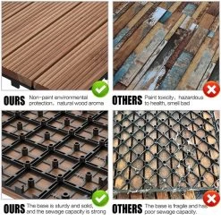 Yaheetech 12x 12''Patio Pavers Decking Flooring Deck Tiles Interlocking Wood Patio Tiles Pack Of 11 Tiles For Patio Garden Deck Poolside Indoor And Outdoor，Indoor And Outdoor -Floor Lux Shop c002535e bd8e 43cc bb64 0af0c981d046 1.c4a1f10a099f51e8b66e2f29c9a34c9d 1800x1800