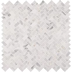 MSI Calacatta Cressa Herringbone 12 In. X 12 In. X 10 Mm Honed Marble Mesh-Mounted Mosaic Tile (9.4 Sq. Ft. / Case) -Floor Lux Shop c522b3cc4f6f9bf3d2d0aa7a2152aa57 1800x1800