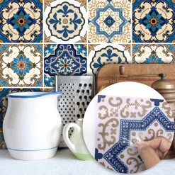 Goory 10 Pcs Moroccan Style Tile Sticker Backsplash Peel & Stick Kitchen Tile Decal, 8x8 Inches. -Floor Lux Shop c6565fef 0bd3 4ab4 a55d 46387309f89d.98038e86e77b2c47e5c8958e56f652e6 1800x1800