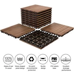 Yaheetech 12x 12''Patio Pavers Decking Flooring Deck Tiles Interlocking Wood Patio Tiles Pack Of 11 Tiles For Patio Garden Deck Poolside Indoor And Outdoor，Indoor And Outdoor -Floor Lux Shop d08455d0 47b3 4928 9bac 8184a494b25f 1.c11f1711676ea9fe442cab4bb51f5b51 1800x1800