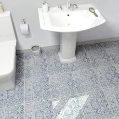 Merola Tile Faenza Azul 13 In. X 13 In. Ceramic Floor And Wall Tile (12.2 Sq. Ft. /Case) -Floor Lux Shop ee296f5725d2b6f60c0b05643797a0dd 1800x1800