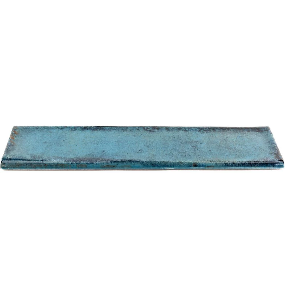 Ivy Hill Tile Moze Blue 3 In. X 12 In. Ceramic Bullnose Trim 3 Ivy Hill Tile Moze Blue 3 In. X 12 In. Ceramic Bullnose Trim