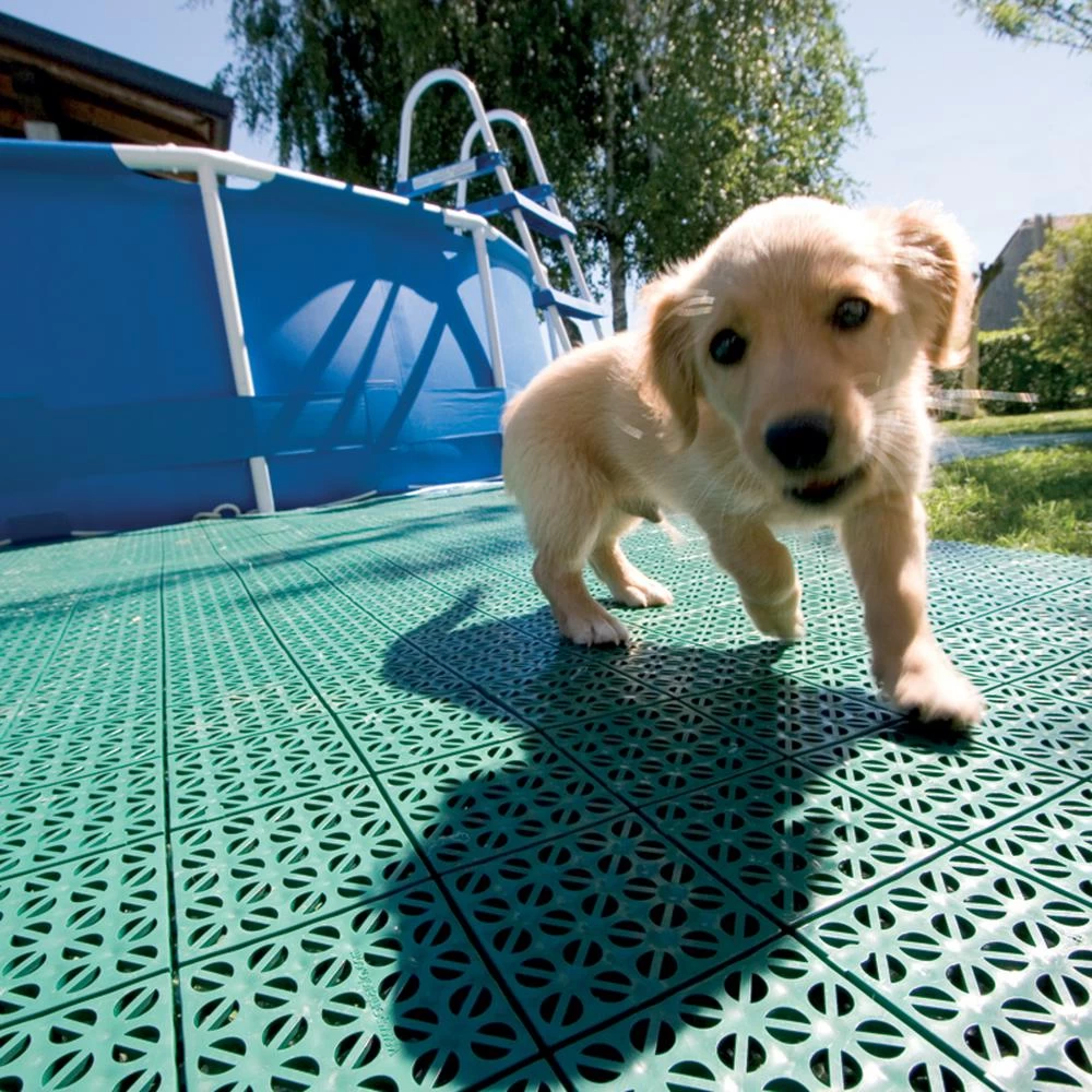 Blue Regenerated 22 In. X 22 In. Polypropylene Interlocking Floor Mat System (Set Of 12 Tiles) 9 Blue Regenerated 22 In. X 22 In. Polypropylene Interlocking Floor Mat System (Set Of 12 Tiles) - Image 7