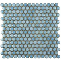 Merola Tile Hudson Penny Round Marine 12 In. X 12-5/8 In. X 5 Mm Porcelain Mosaic Tile (10.74 Sq. Ft. / Case) -Floor Lux Shop f6963eef0c8bccf141c3a20a576f289a 1800x1800